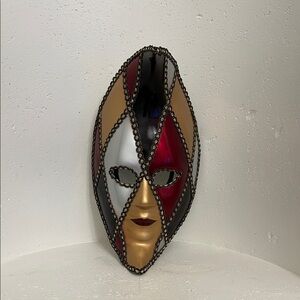 Decorative/ wearable Venetian-Style Face Mask in Gold, Red, Black, Silver